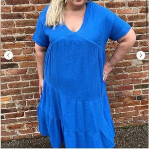 Impressions Royal Midi Blue Dress